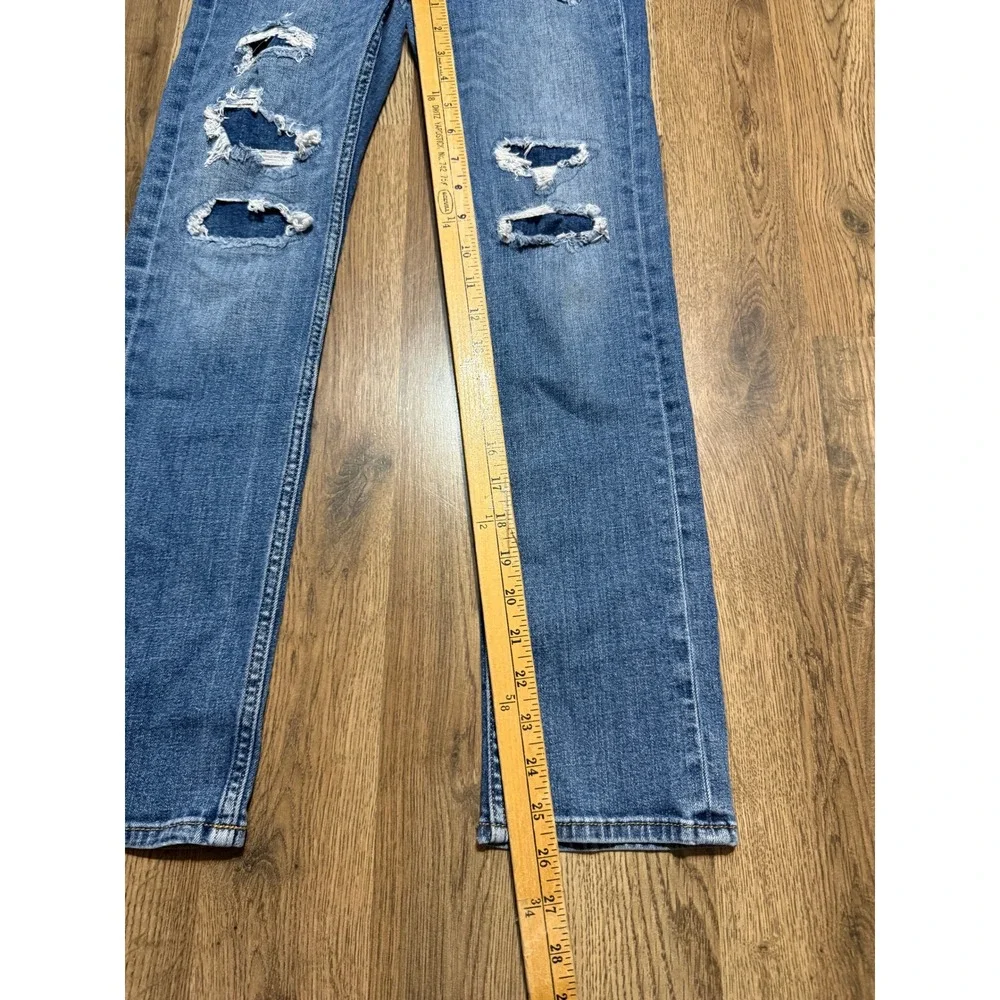 Abercrombie Kids Jean Kids Size 13/14 Blue Denim Distressed Skinny Jeans